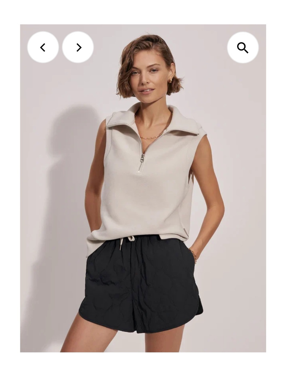 Varley Bonnie Half-Zip Tank - moonbeam
